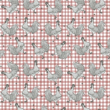 Roost Red Farm Fresh Cotton fabric- continuous cuts- fat quarters.Benartex Fabrics