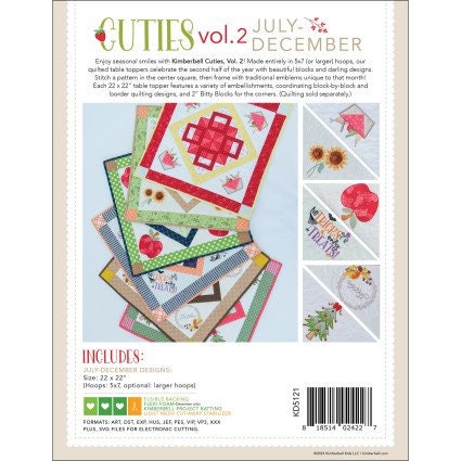 KD5121 Embroidery CD Cuties: Volume 2 - July - December -Booklet and Embroidery CD