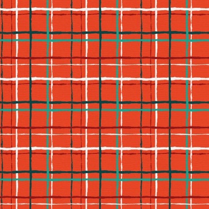 Handmade Holiday Plaid Christmas Cotton Fabric- continuous cuts- by the 1/4 or 1/2 yards- fat quarters - PSF120-21471