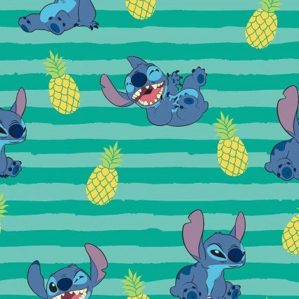 LILO and Stitch Stripe cotton fabric- 100% Cotton - continuous cuts! SPR69547-A620715 Licensed Fabric