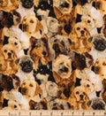 Dogs All Over cotton fabric 100% Cotton - novelty fabric- continuous cuts