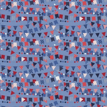 Patriotic Banners Cotton Fabric - 100% Cotton - continuous cuts