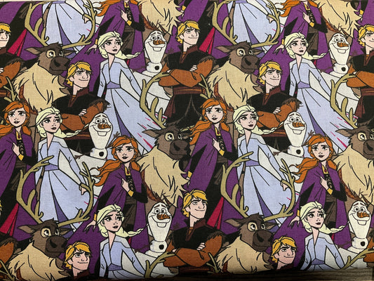 Elsa Anna christoph frozen fabric - 100% Cotton - continuous cuts Licensed Fabric