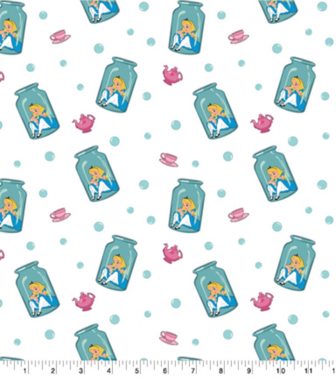 Alice in Wonderland Oh Dear cotton fabric- 100% Cotton -continuous cuts