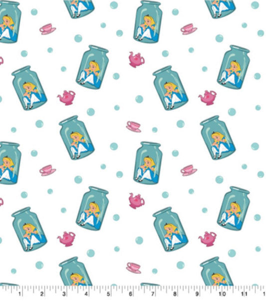 Alice in Wonderland Oh Dear cotton fabric- 100% Cotton -continuous cuts Licensed Fabric
