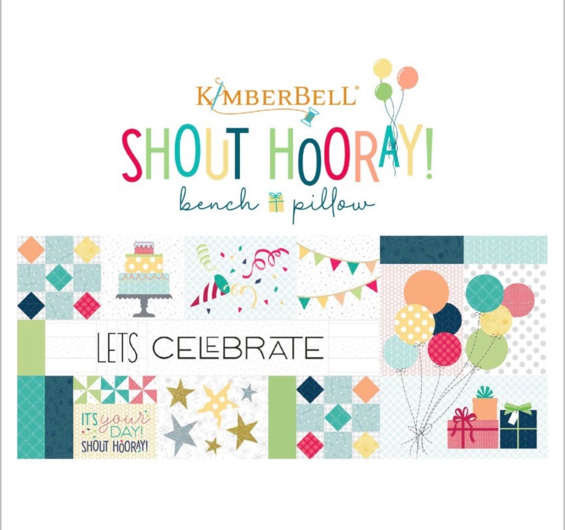 Shout Hooray Bench Pillow Embroidery CD- Designers: Kim Christopherson, Kimberbell Embroidery CD- KID5120