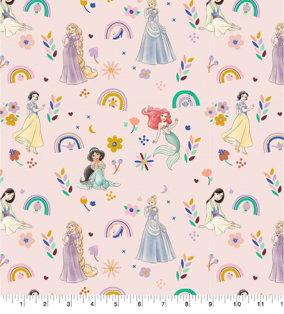 Princess Sketch Icon Fat Quarters- 100% Cotton - Licensed Fabric