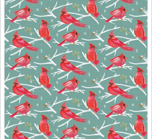 Cardinal Christmas Fabric 100% Cotton - Fabric- continuous cuts