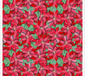 Poinsettia Christmas Fabric - 100% Cotton - Fabric- continuous cuts