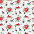 Gnome Noel Poinsettia Cotton Fabric PSF120-21786- 100% Cotton - Fabric- continuous cuts