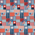 Handmade Holiday - Patriotic Fabric- 100% Cotton - continuous cuts