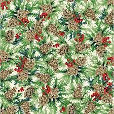 MAS9915-SW Joyful Cutting Pincone and Berries Cotton Fabric- Maywood studio