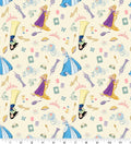 Disney Princesses with Icons Cotton fabric- 100% Cotton -continuous cuts Licensed Fabric