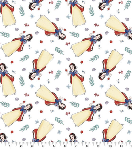 Disney Princess Snow White Sketch cotton fabric- 100% Cotton - by the 1/2 yard- continuous cuts Licensed Fabric