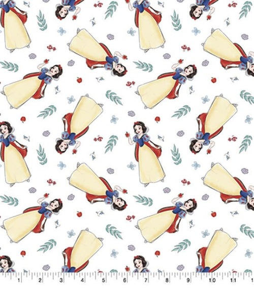 Disney Princess Snow White Sketch cotton fabric- 100% Cotton - by the 1/2 yard- continuous cuts Licensed Fabric