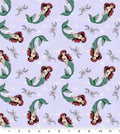 Disney Princess Ariel Dot Flowers cotton fabric 100% Cotton - by the 1/2 yard- continuous cuts