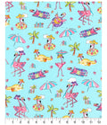 Robert Kaufman Birds in the beach Flamingo Cotton Fabric- Fat Quarter - 100% Cotton -