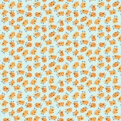 On the Farm Chicks on Turquoise Fabric - 100% Cotton  CON9453-80