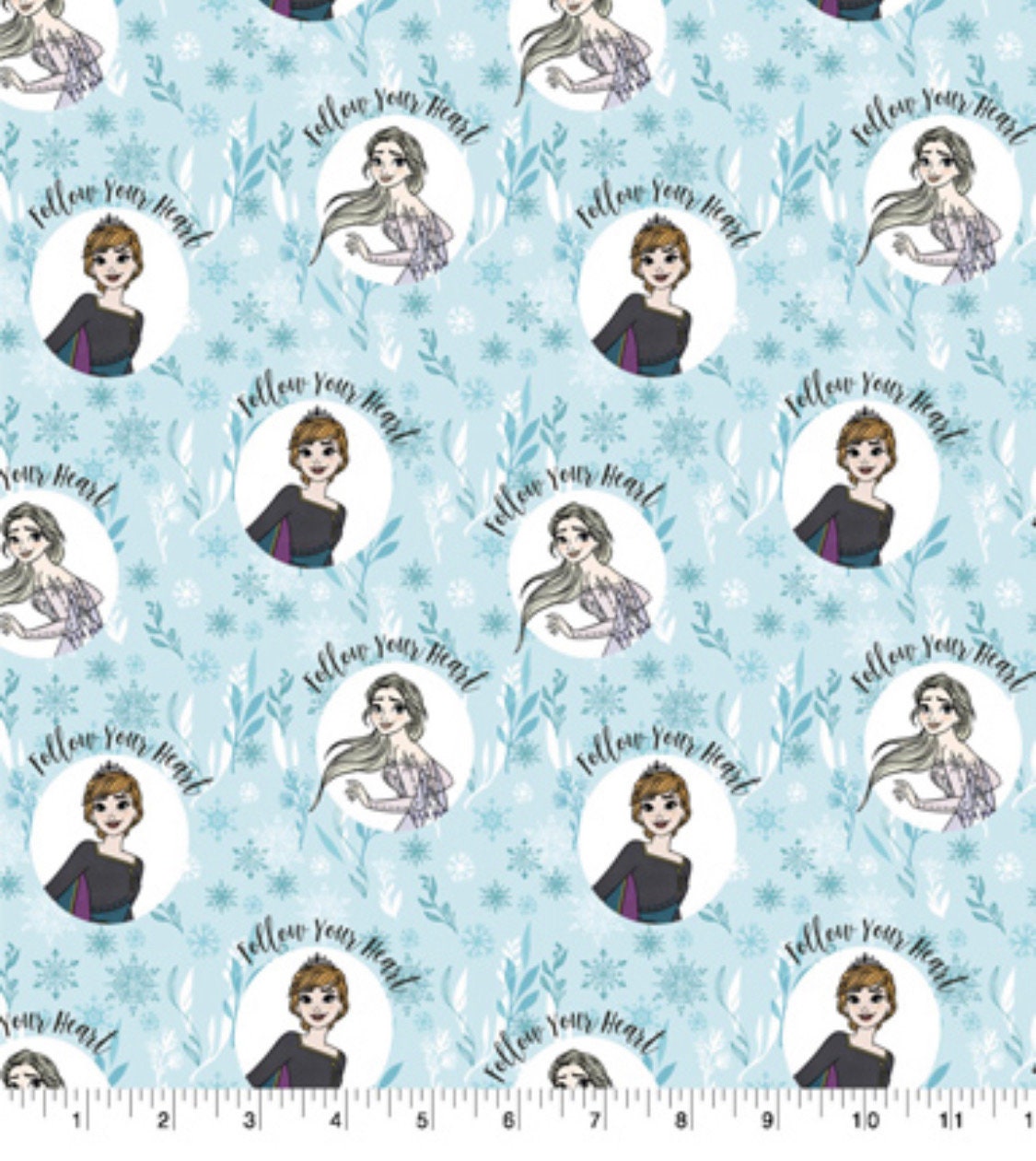 Elsa Anna Disney Cotton fabric- 100% Cotton - continuous cuts Licensed Fabric