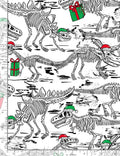 Christmas Dinosaur Cotton fabric - 100% cotton- Continuous cuts