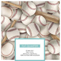 Baseballs & Bats Cotton Fabric - Fat Quarters - 100% Cotton -