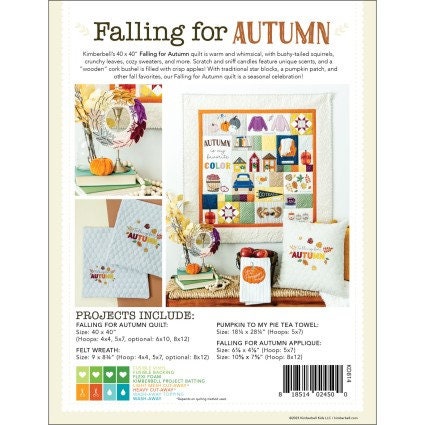 Falling for Autumn Booklet and Embroidery CD- Designer: Kim Christopherson, Kimberbell -Machine Embroidery CD KID814