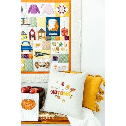 Falling for Autumn Booklet and Embroidery CD- Designer: Kim Christopherson, Kimberbell -Machine Embroidery CD KID814