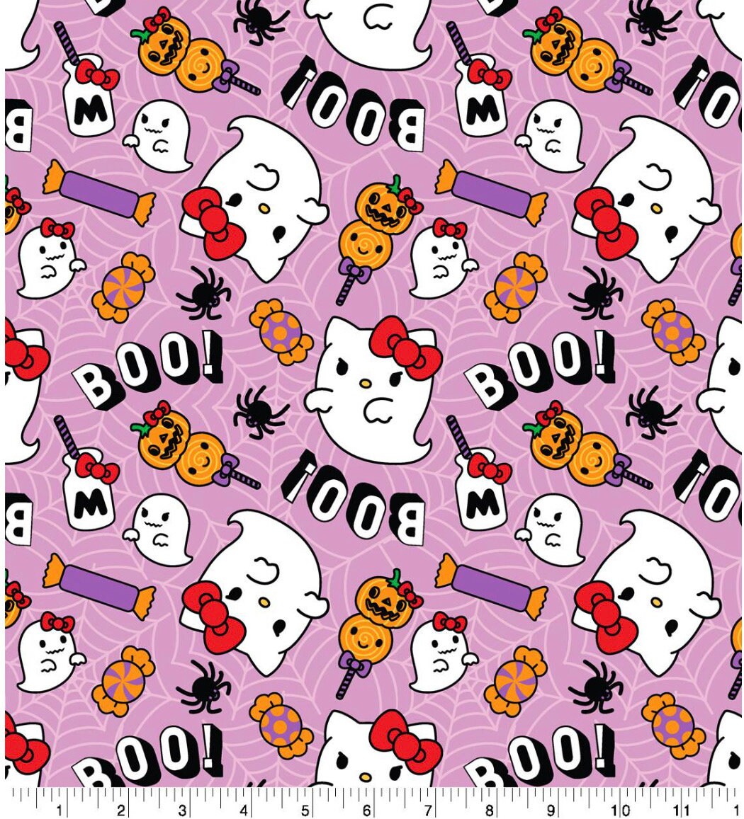 Hello Kitty Halloween Fabric. By Springs Creative - 100% Cotton - Continuous Cuts