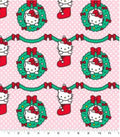 Hello Kitty Christmas Wreath Fabric 100% Cotton - Continuous Cuts