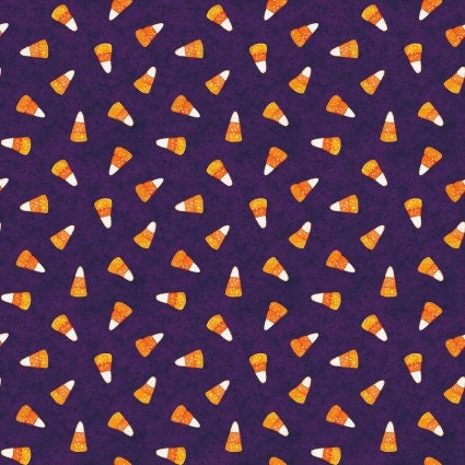 Candy Corn Toss Halloween Monsters Cotton fabric -Thanksgiving- fall- autumn-Continuous Cuts- 100% Cotton -