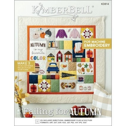 Falling for Autumn Booklet and Embroidery CD- Designer: Kim Christopherson, Kimberbell -Machine Embroidery CD KID814