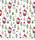 Hello Kitty Christmas Fabric White Icon- 100% Cotton - Continuous Cuts