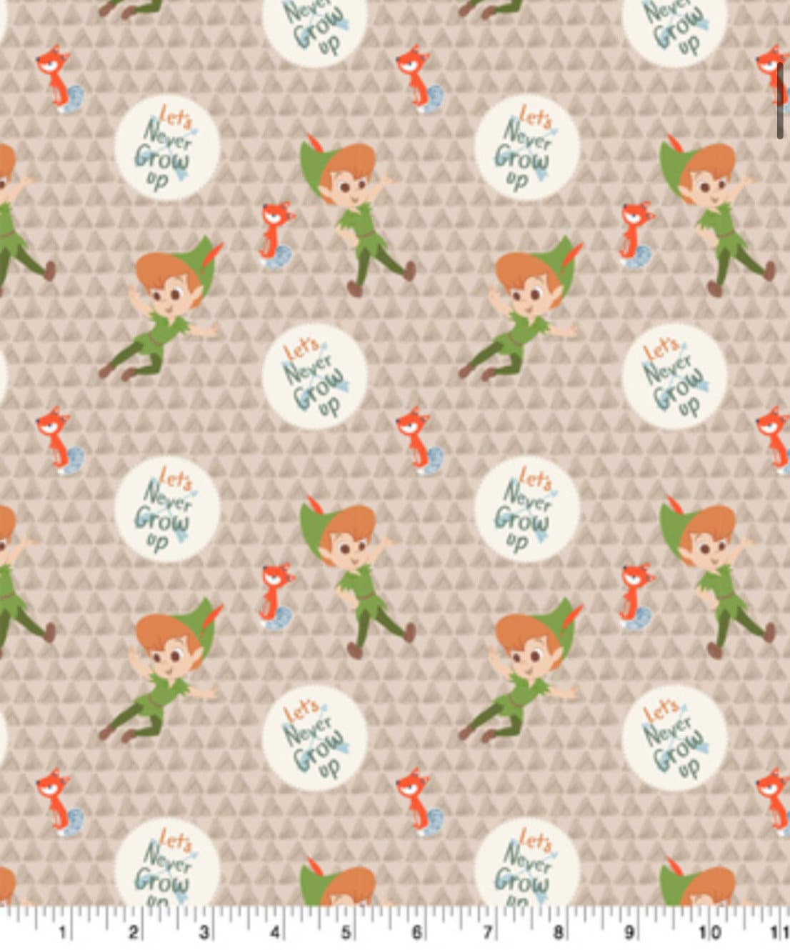 Peter Pan Never Grow Up Cotton Fabric - 100% Cotton - Continuous Cuts- fast shipping Licensed Fabric