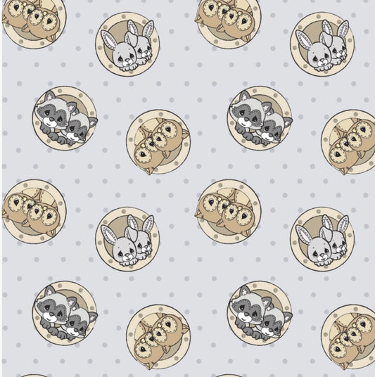 Precious Moments Animal Badges fabric- 100% Cotton - Licensed Fabric