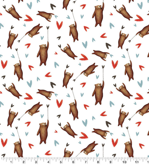 Baby Bear Balloon Nursery Cotton fabric 100% Cotton - continuous cuts-