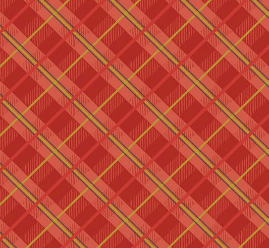 Diagonal Fall Plaid Cotton Fabric - 100% Cotton -