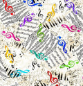 Music Notes CD2233 WHITE MUSIC Timeless Treasure 100% Cotton fabric-continuous cuts -