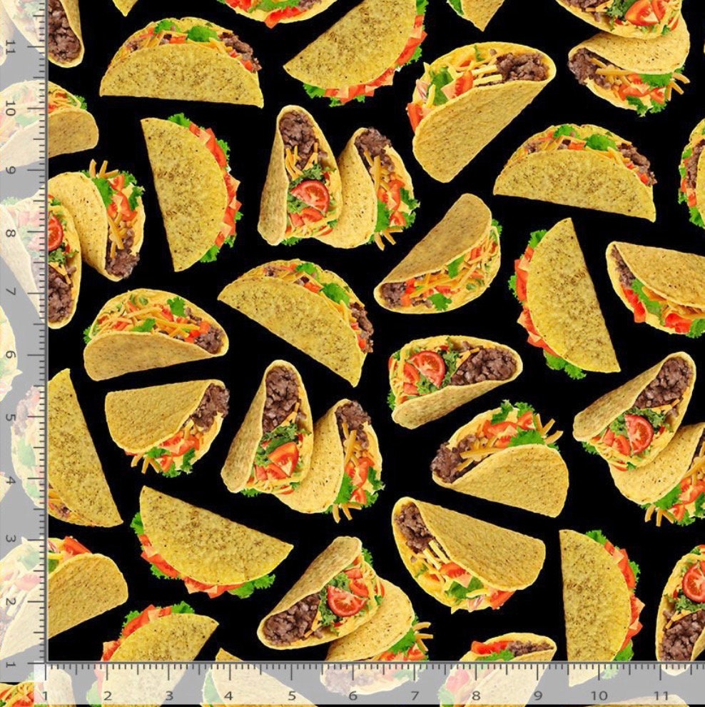Hard Shell Tacos Cotton Fabric- Continuous cuts - 100% Cotton - Timeless Treasures