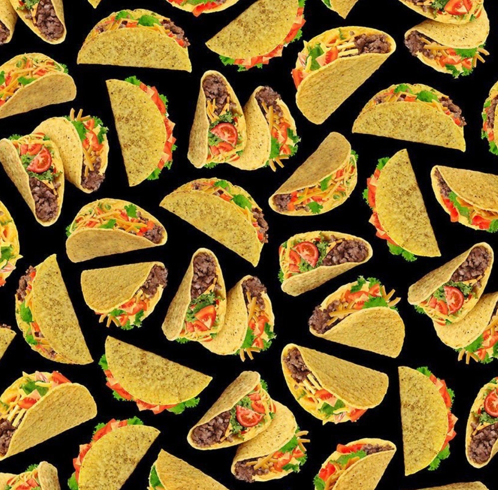 Hard Shell Tacos Cotton Fabric- Continuous cuts - 100% Cotton - Timeless Treasures