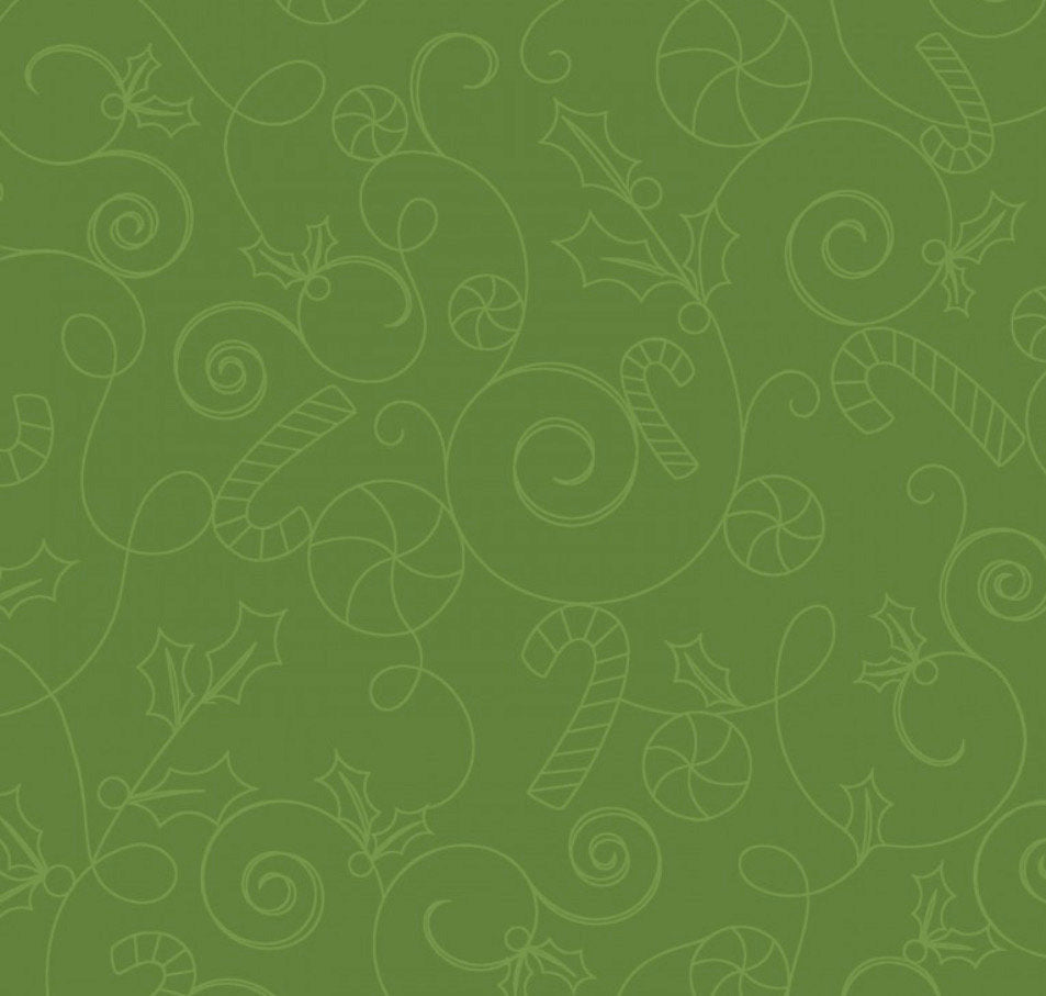 Cup Of Cheer Kimberbell Christmas Cotton Fabric Candy Cane Swirl-Green
