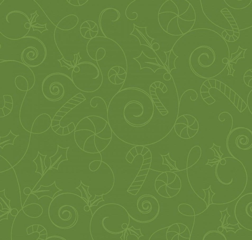 Cup Of Cheer Kimberbell Christmas Cotton Fabric Candy Cane Swirl-Green