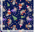Christmas Holiday Cats on Navy- Cotton Fabric - Fat Quarters,- 100% Cotton-by the 1/2 yard - Timeless Treasures