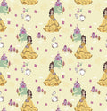 Heart of a Princess Belle Cotton fabric 100% Cotton Yellow- Beauty and The Beast