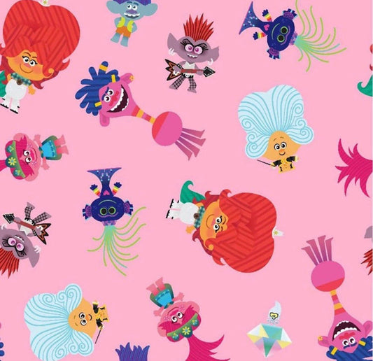 Trolls Fabric - Poppy - Cotton Fabric 100% Cotton - Licensed Fabric