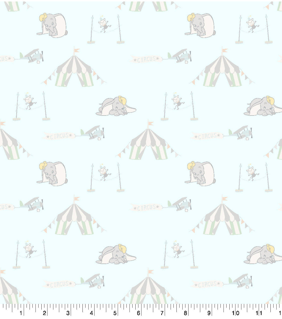 Dumbo Curcus Flying Baby Fabric- 100% Cotton fabric - Licensed Fabric