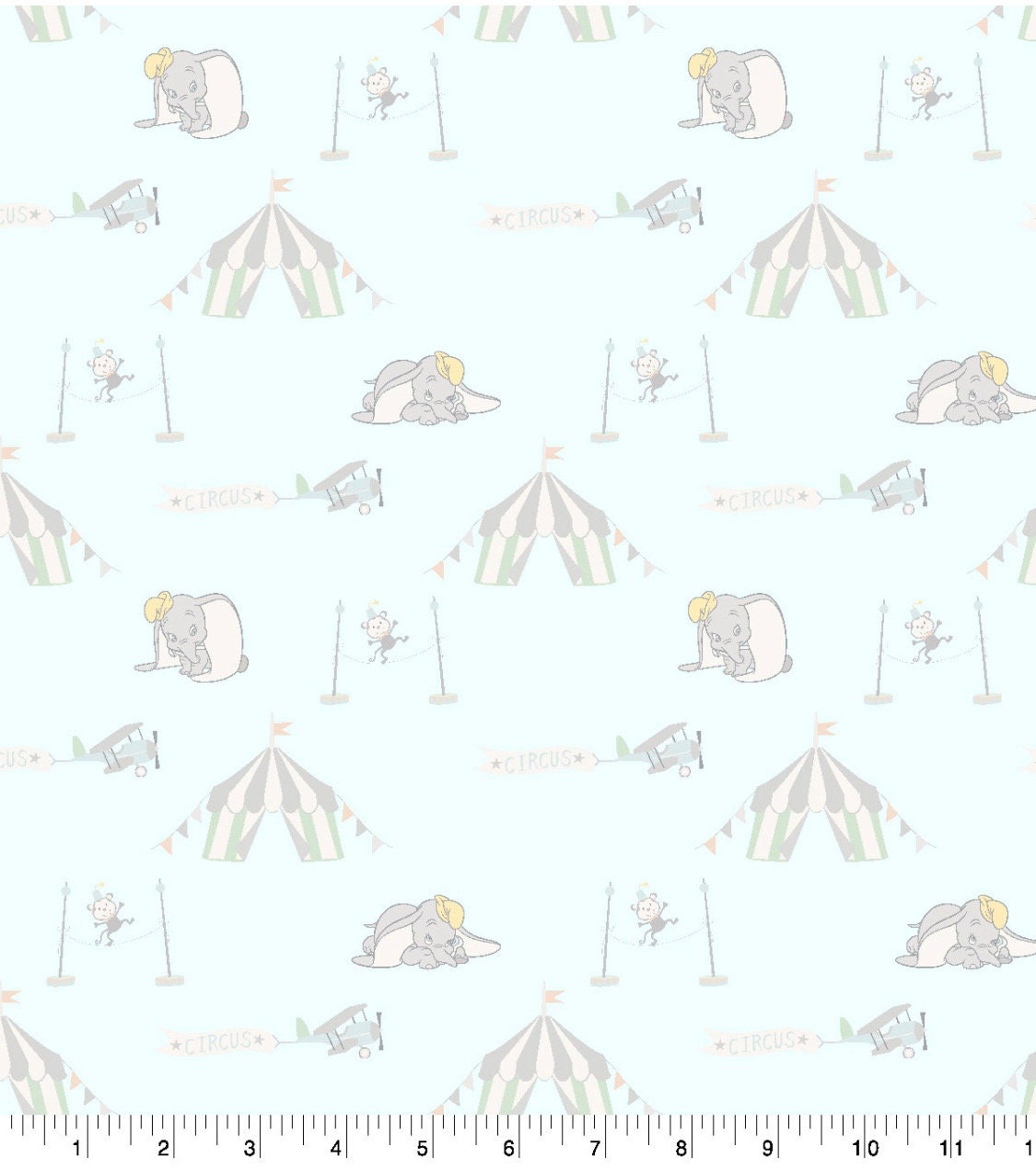 Dumbo Curcus Flying Baby Fabric- 100% Cotton fabric - Licensed Fabric