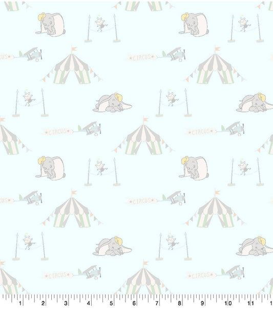 Dumbo Curcus Flying Baby Fabric- 100% Cotton fabric - Licensed Fabric