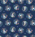 Snow White Wreaths cotton fabric 100% Cotton CAM85102002-02 Licensed Fabric