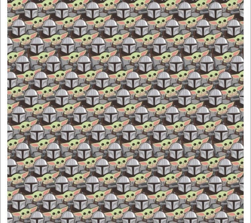 CAM73800266-1 Star Wars Mandalorian Stickers fabric- 100% Cotton- continuous cuts- fast shipping