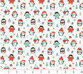 Merry Penguins White Winter Delight Penguins Cotton Fabric - Camelot Fabrics- Continuous Cuts 89220902